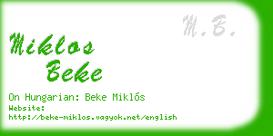 miklos beke business card