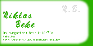 miklos beke business card